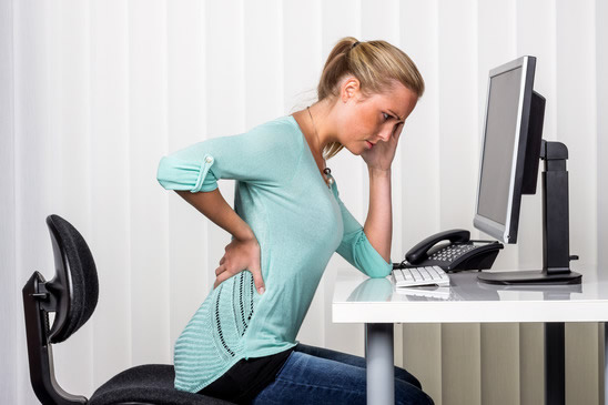 back pain  at work